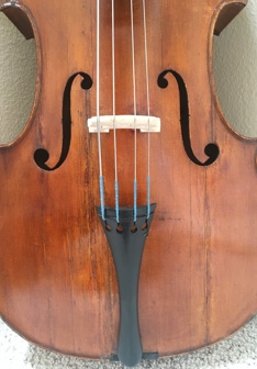 Cello Close-up of Lower third of cello including bridge and tailpiece